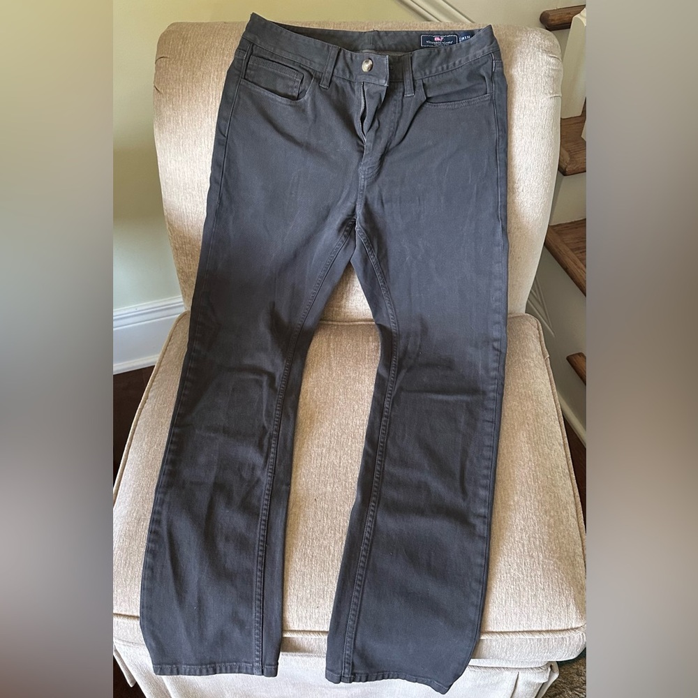 Vineyard Vines Dark Gray Wash Straight-Leg Pants
